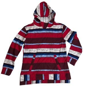Cruel Girl Hoodie Girls M 8 Aztec Southwestern Print Red Sweater Pullover Stripe